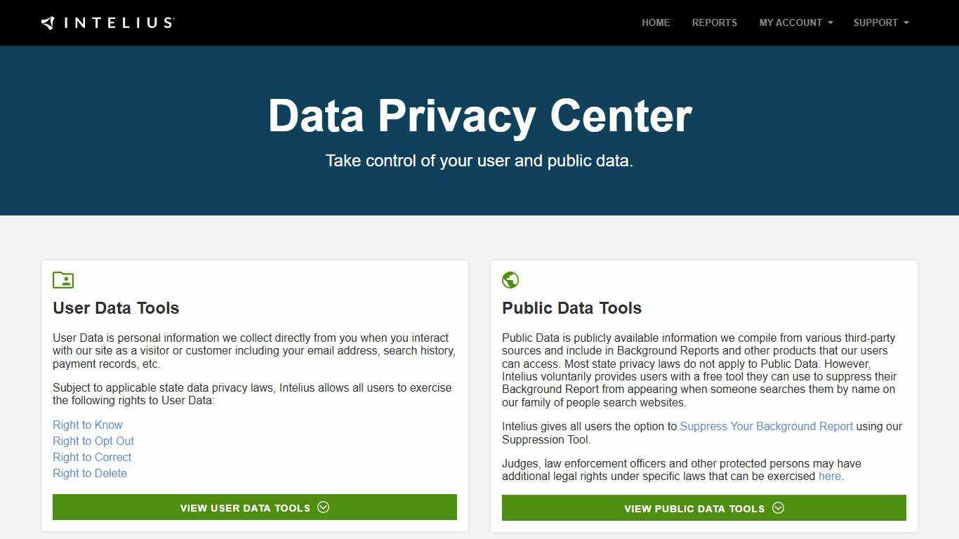 Intelius - Privacy Center